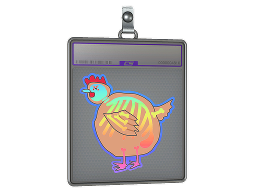 Buy CS2 charm Sticker Slab | Poorly Drawn Chicken (Holo) skin