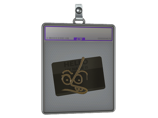 Buy CS2 charm Sticker Slab | Hello MP7 (Gold) skin