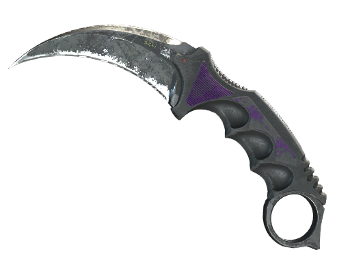 Buy CS2 knife ★ StatTrak™ Karambit | Ultraviolet (Battle-Scarred) skin