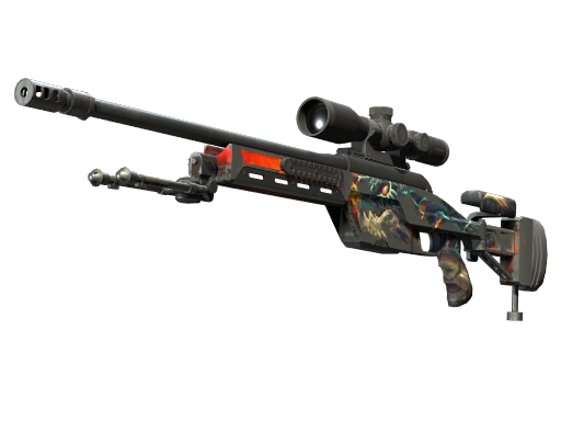 Buy CS2 sniper rifle StatTrak™ SSG 08 | Dragonfire (Battle-Scarred) skin