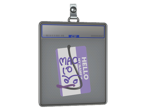 Buy CS2 charm Sticker Slab | Hello MAC-10 skin