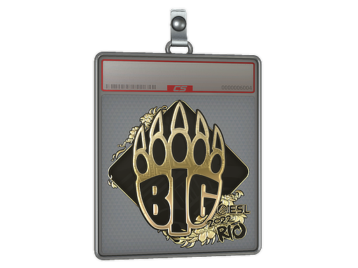 Buy CS2 charm Sticker Slab | BIG (Gold) | Rio 2022 skin