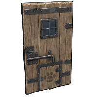 Buy Rust wooden door The Hunter and his Dog skin