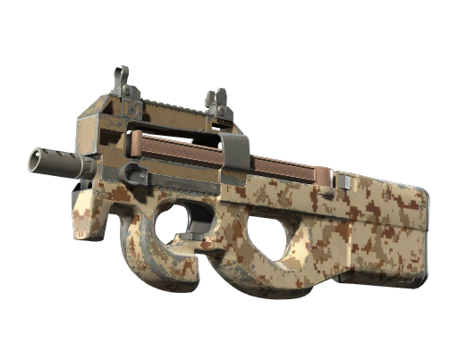 Buy CS2 smg Souvenir P90 | Desert DDPAT (Well-Worn) skin