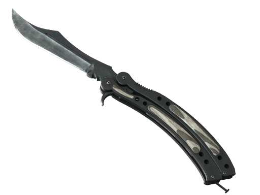 Buy CS2 knife ★ Butterfly Knife | Black Laminate (Well-Worn) skin