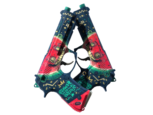 Buy CS2 pistol StatTrak™ Dual Berettas | Melondrama (Well-Worn) skin