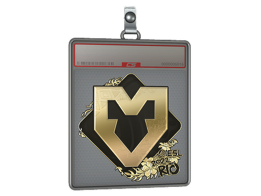 Buy CS2 charm Sticker Slab | MOUZ (Gold) | Rio 2022 skin