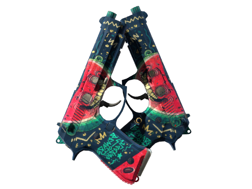 Buy CS2 pistol StatTrak™ Dual Berettas | Melondrama (Battle-Scarred) skin