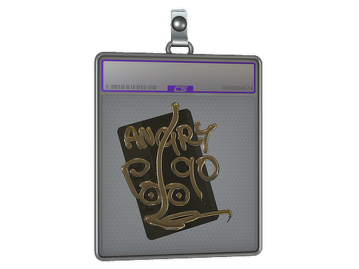 Buy CS2 charm Sticker Slab | Hello P90 (Gold) skin
