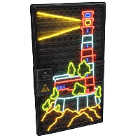 Buy Rust sheet metal door Neon Lighthouse Door skin
