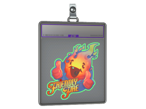 Buy CS2 charm Sticker Slab | Friendly Fire (Holo) skin