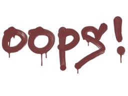 Buy CS2 graffiti Sealed Graffiti | Oops (Brick Red) skin