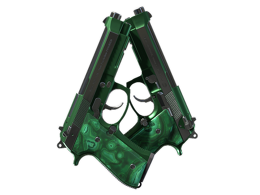 Buy CS2 pistol Dual Berettas | Polished Malachite (Minimal Wear) skin