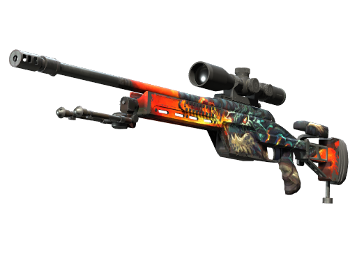 Buy CS2 sniper rifle SSG 08 | Dragonfire (Well-Worn) skin