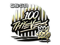 Buy CS2 sticker Sticker | 100 Thieves (Gold) | 2020 RMR skin