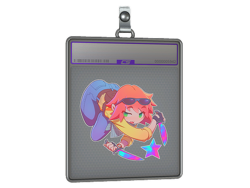 Buy CS2 charm Sticker Slab | Kawaii T (Holo) skin
