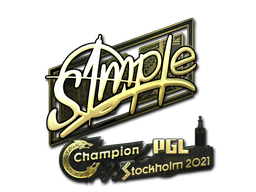 Buy CS2 sticker Sticker | s1mple (Gold) | Stockholm 2021 skin