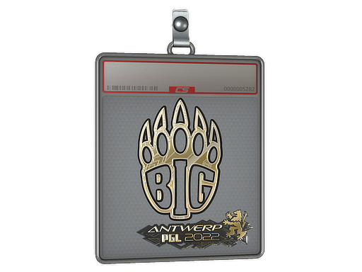 Buy CS2 charm Sticker Slab | BIG (Gold) | Antwerp 2022 skin