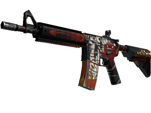 Buy CS2 rifle StatTrak™ M4A4 | Hellfire (Well-Worn) skin
